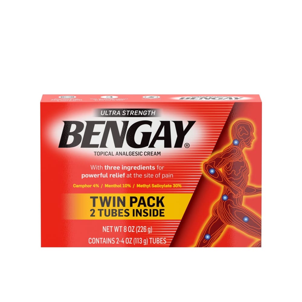 Ultra Strength Bengay Non-Greasy Topical Pain Relief Cream 2 x 4 oz - Ultra