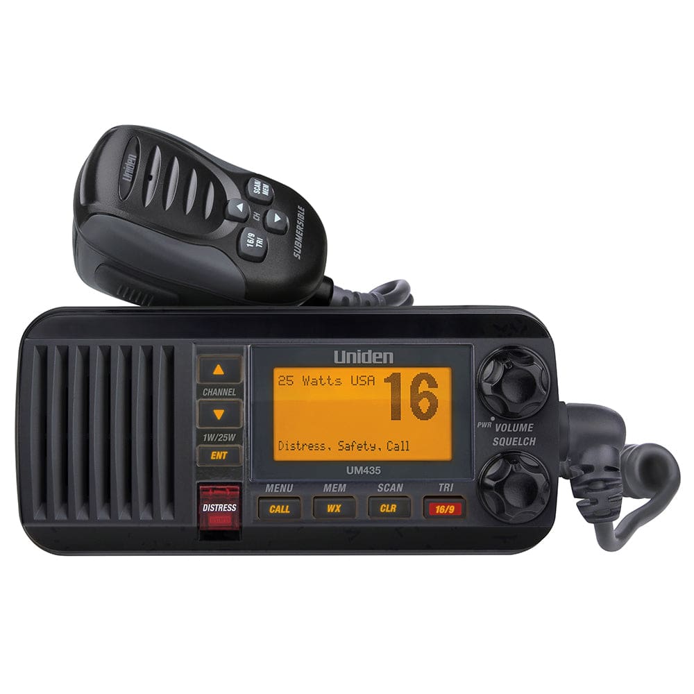 Uniden UM435 Fixed Mount VHF Radio - Black - Communication | VHF - Fixed Mount - Uniden