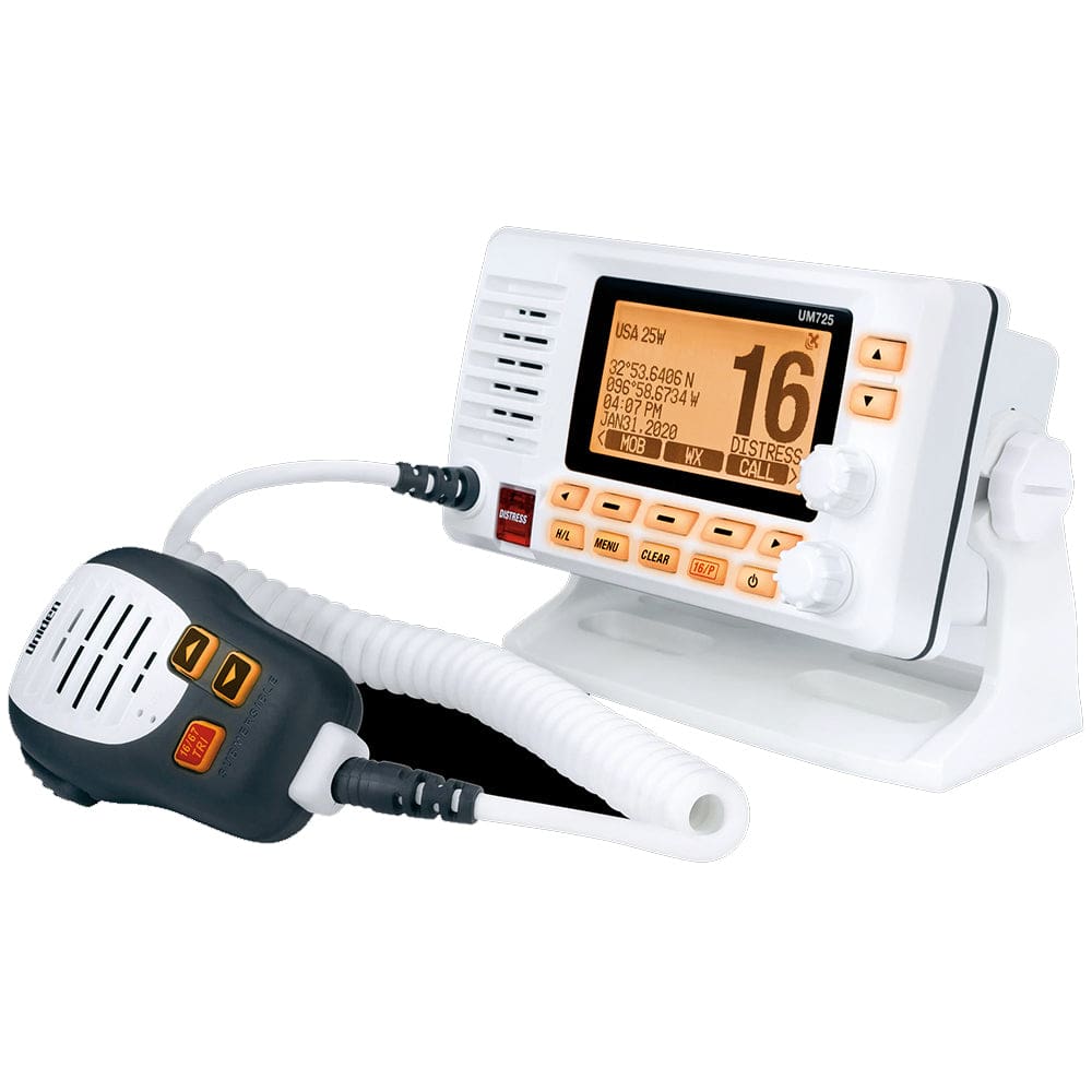 Uniden UM725 Fixed Mount Marine VHF Radio - White - Communication | VHF - Fixed Mount - Uniden