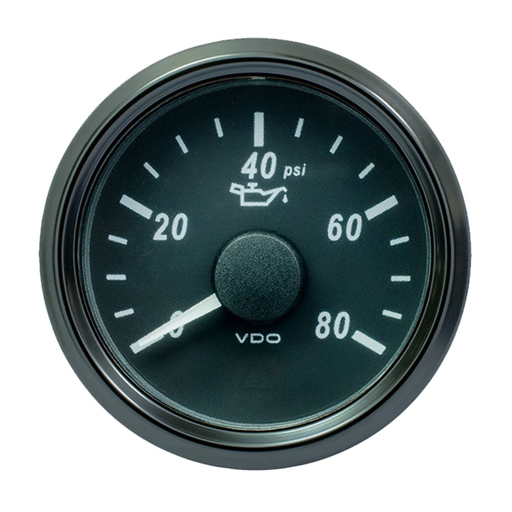 VDO SingleViu 52mm (2-1/ 16) Oil Pressure Gauge - 80 PSI - 0-180 Ohm - Marine Navigation & Instruments | Gauges,Boat Outfitting | Gauges -