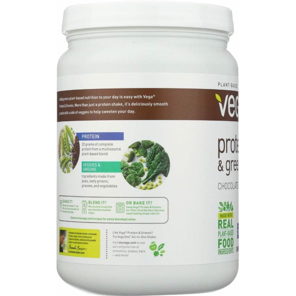 VEGA Vitamins & Supplements > Protein Supplements & Meal Replacements VEGA Protein and Greens Plant Based Protein Powder Chocolate, 18.4 oz