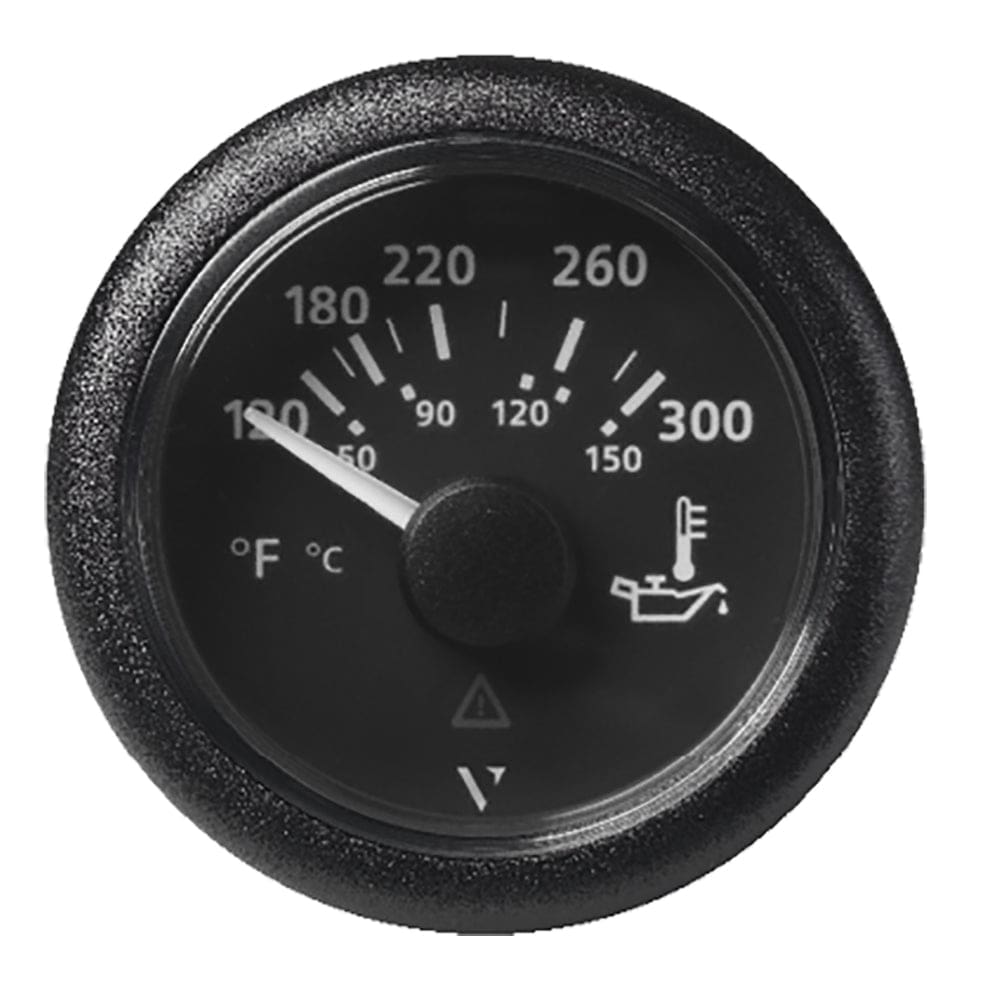 Veratron 52MM (2-1/ 16) ViewLine Oil Temperature Gauge 120-300°F - Black Dial & Bezel - Marine Navigation & Instruments | Gauges,Boat