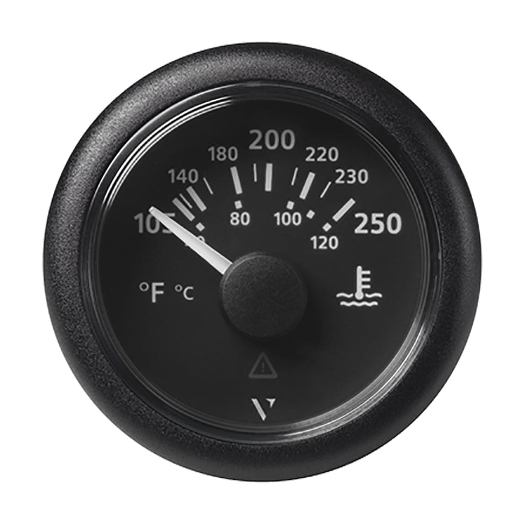 Veratron 52MM (2-1/ 16) ViewLine Water Temperature Gauge - 100-250°F - Black Dial & Bezel - Marine Navigation & Instruments | Gauges,Boat