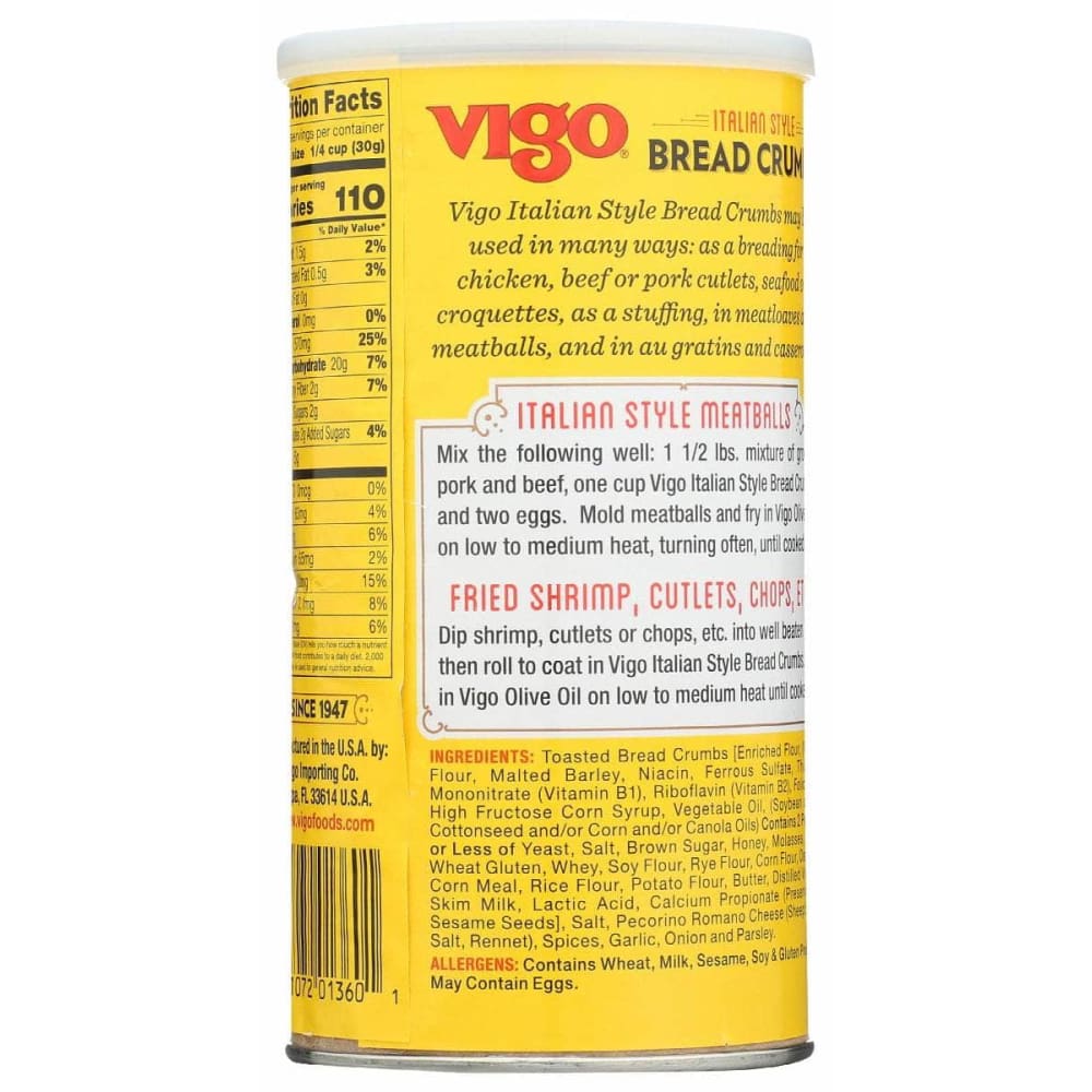 VIGO Grocery > Cooking & Baking > Seasonings VIGO Seasoned Italian Style Bread Crumbs, 8 oz