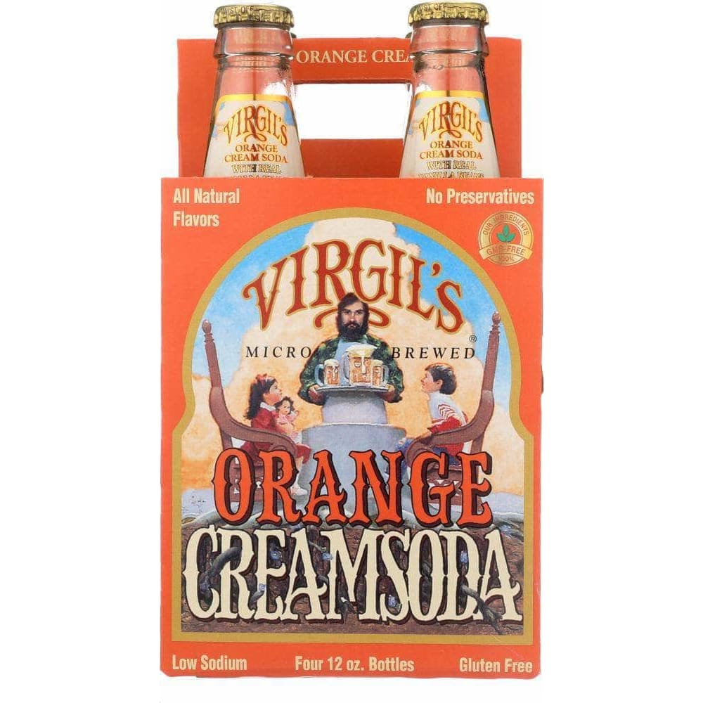 Virgils Virgil's Orange Cream Soda 4 Bottles (12 oz Each), 48 oz