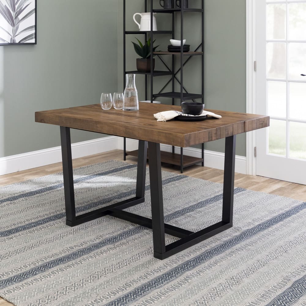 W. Trends 52 Distressed Solid Wood Dining Table - Reclaimed Barnwood - W. Trends