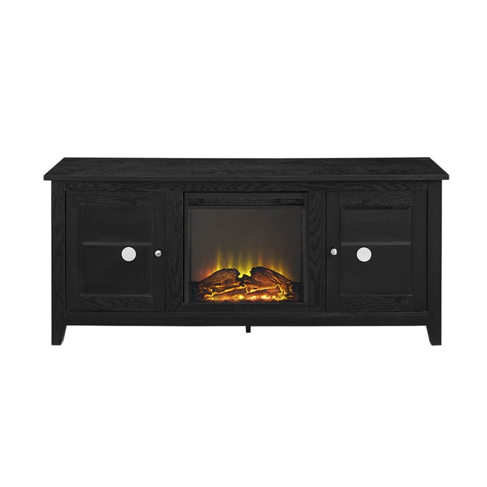 W. Trends 58 Fireplace TV Console - Black - W. Trends