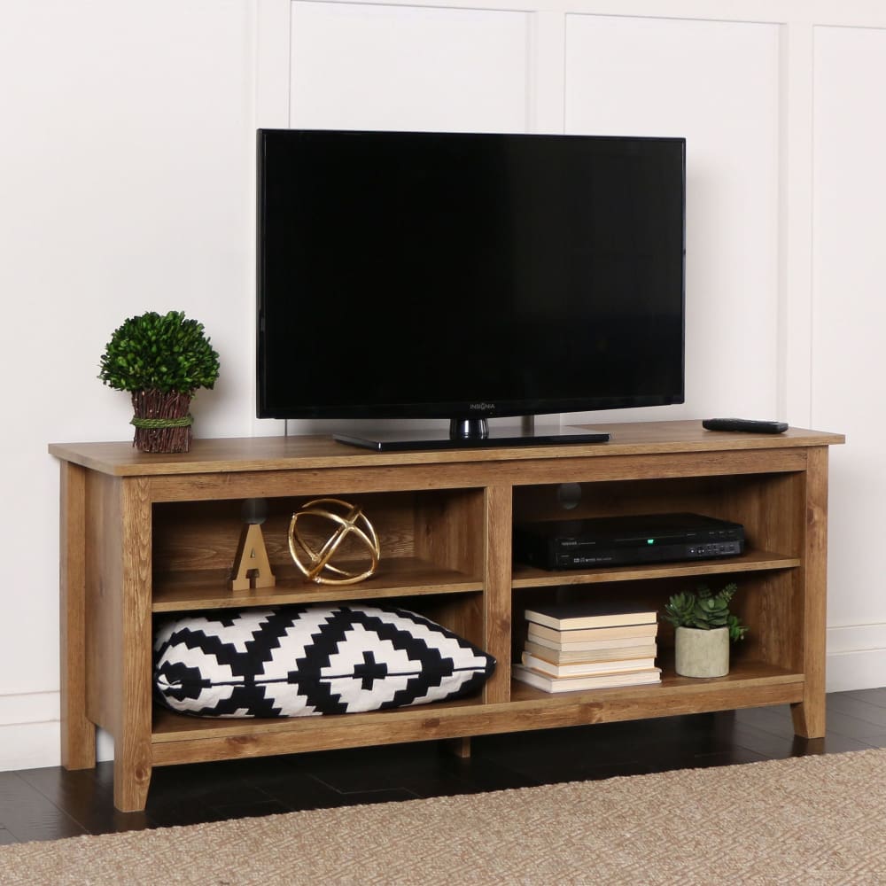 W. Trends 58 Rustic Open TV Stand or TVs up to 65 - Barnwood - W. Trends