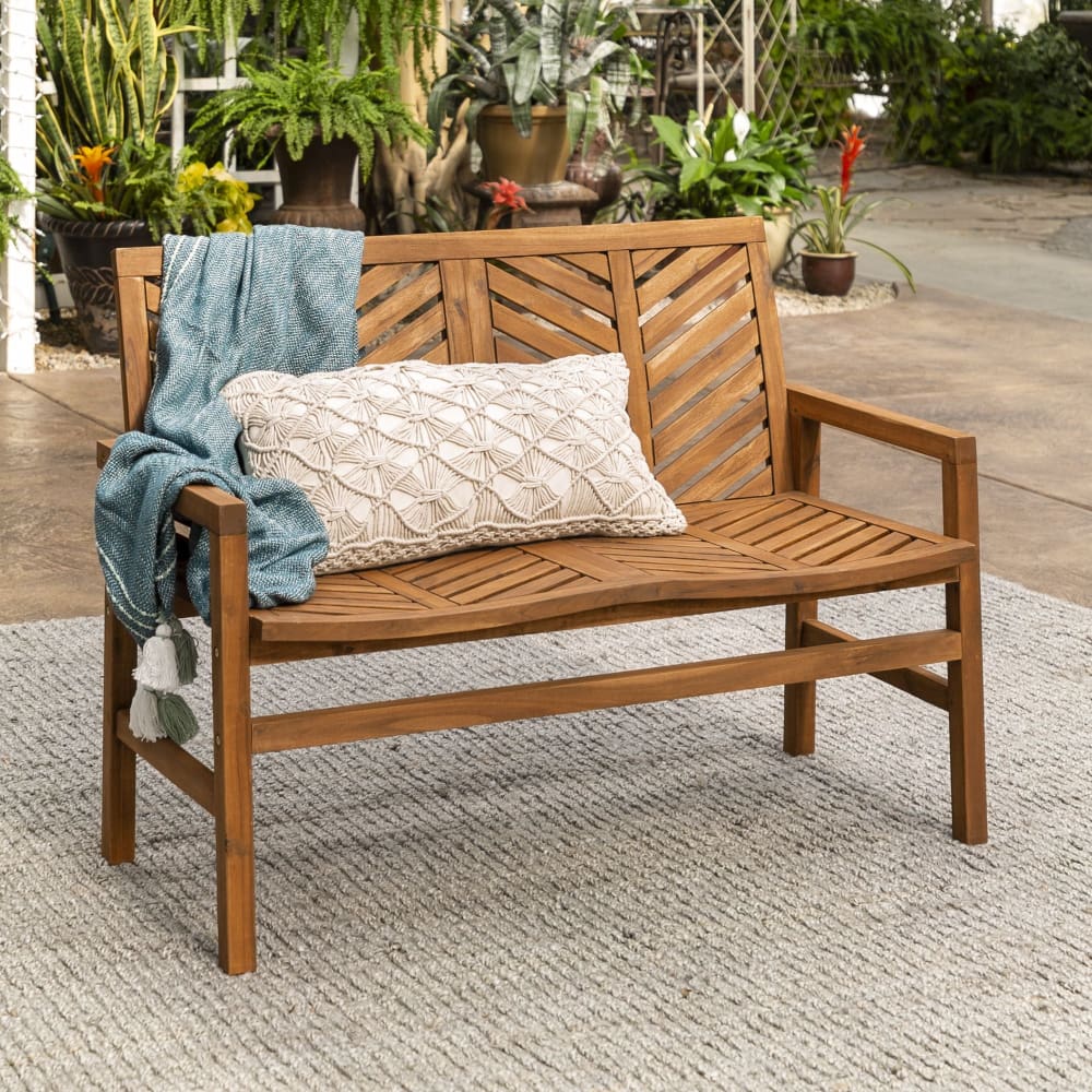 W. Trends Outdoor Acacia Wood Love Seat - W. Trends