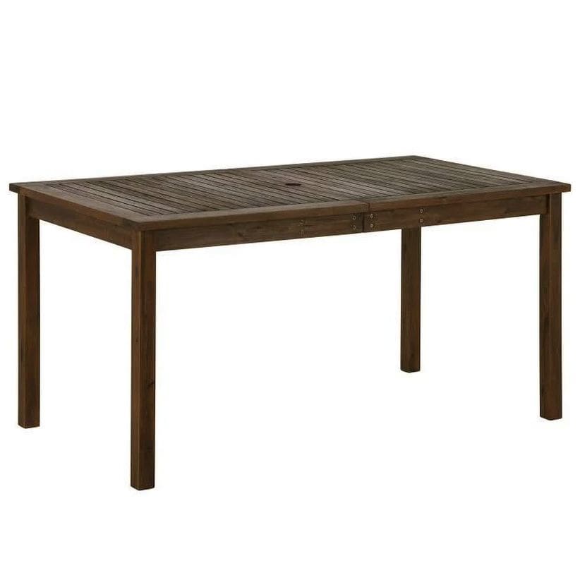 W. Trends Outdoor Cliff Acacia Wood Dining Table - Dark Brown - W. Trends