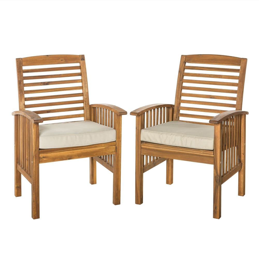 W. Trends Outdoor Hunter Acacia Wood Dining Chairs - Brown - W. Trends