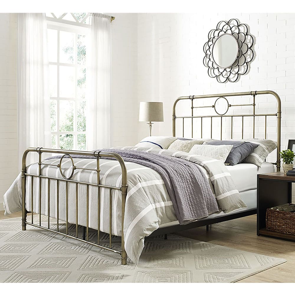 W. Trends Queen-Size Metal Pipe Bed - Bronze - W. Trends