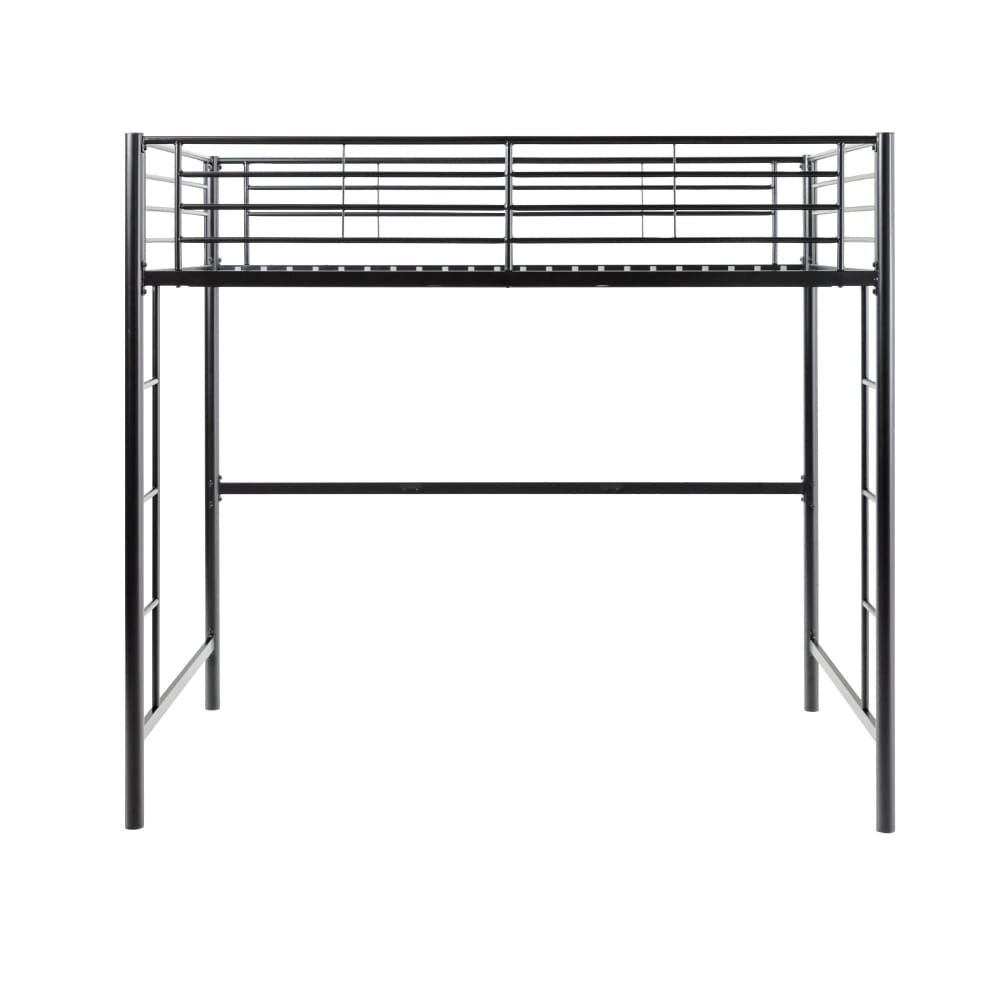 W. Trends Sunset Twin-Size Loft Metal Bunk Bed - Black - W. Trends