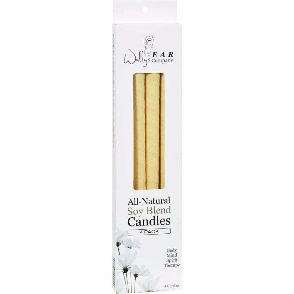 WALLYS NATURAL Wally'S Natural Products Paraffin Ear Candles Plain, 4 Candles