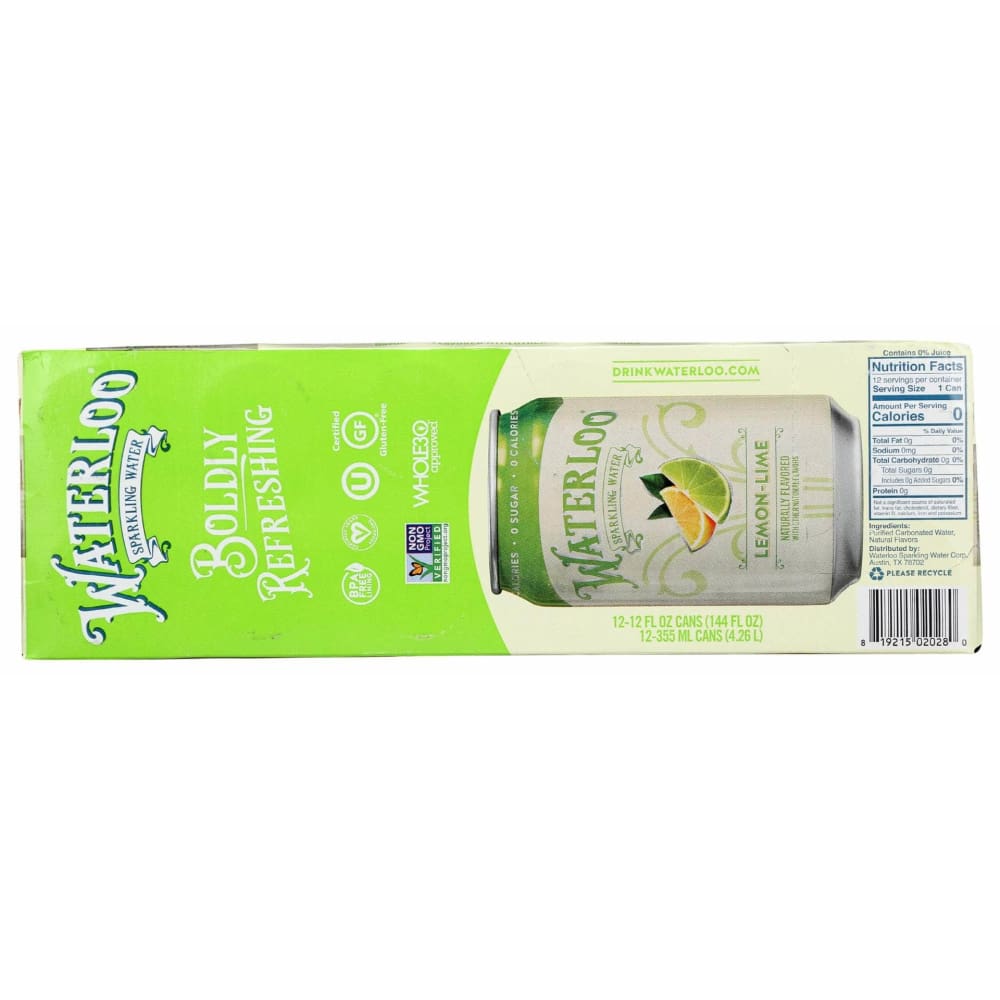 WATERLOO SPARKLING WATER Grocery > Beverages > Water > Sparkling Water WATERLOO SPARKLING WATER Water Sprkl Lmn Lime 12Pk, 144 fo