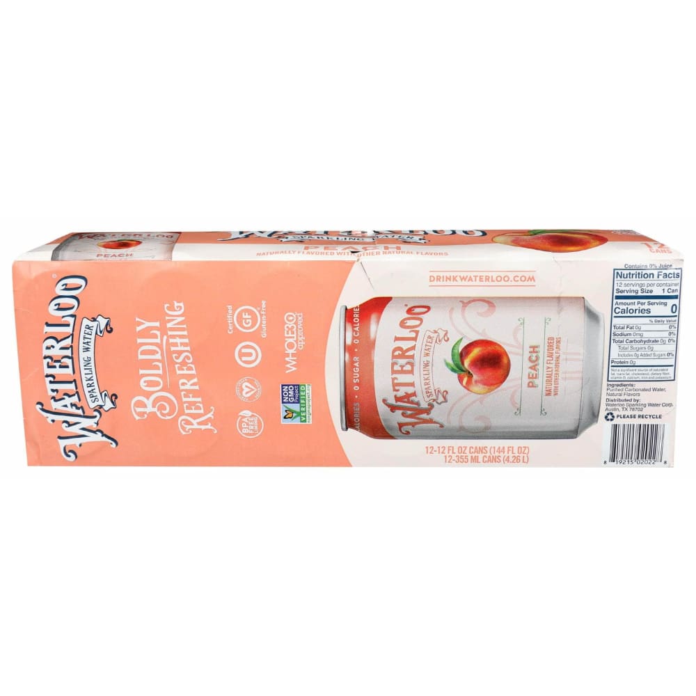 WATERLOO SPARKLING WATER Grocery > Beverages > Water > Sparkling Water WATERLOO SPARKLING WATER Water Sprkl Peach 12 Pk, 144 fo