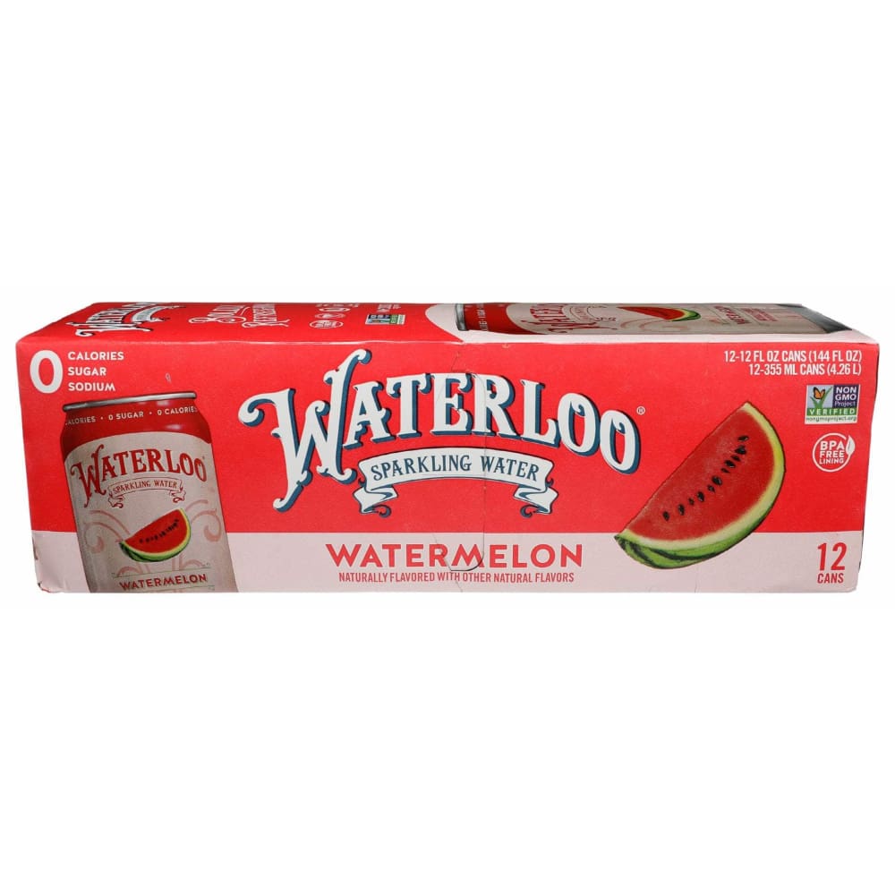 WATERLOO SPARKLING WATER Grocery > Beverages > Water > Sparkling Water WATERLOO SPARKLING WATER Water Sprklg Wtrmln 12Pk, 144 fo