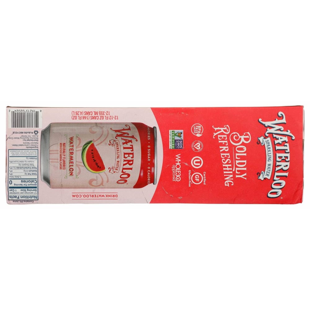 WATERLOO SPARKLING WATER Grocery > Beverages > Water > Sparkling Water WATERLOO SPARKLING WATER Water Sprklg Wtrmln 12Pk, 144 fo