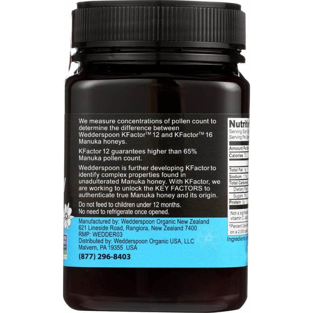 Wedderspoon Wedderspoon HONEY RAW MANUKA KFCTR 12 (17.600 OZ)