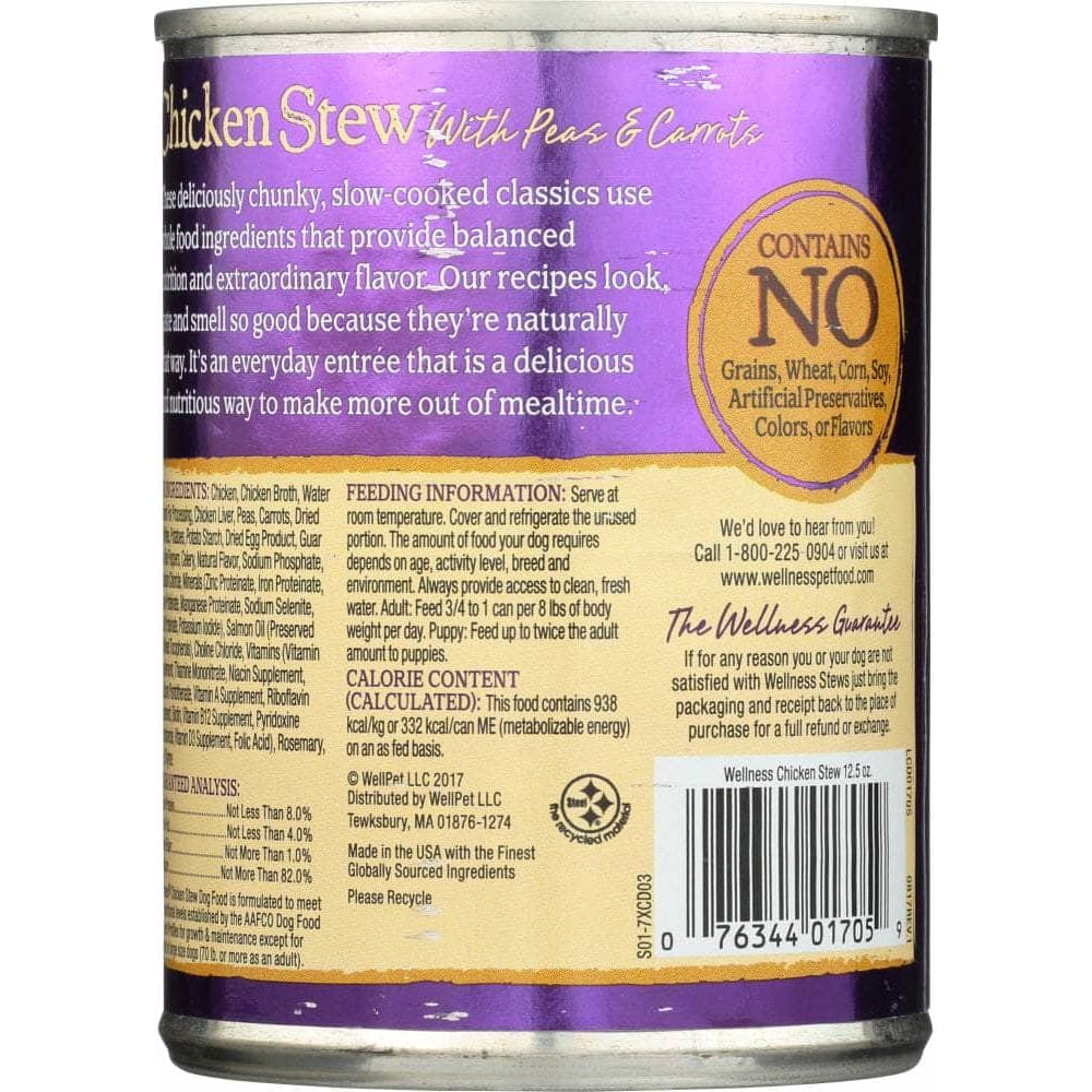 Wellness Wellness Chicken Stew with Peas & Carrots Canned Dog Food, 12.5 oz