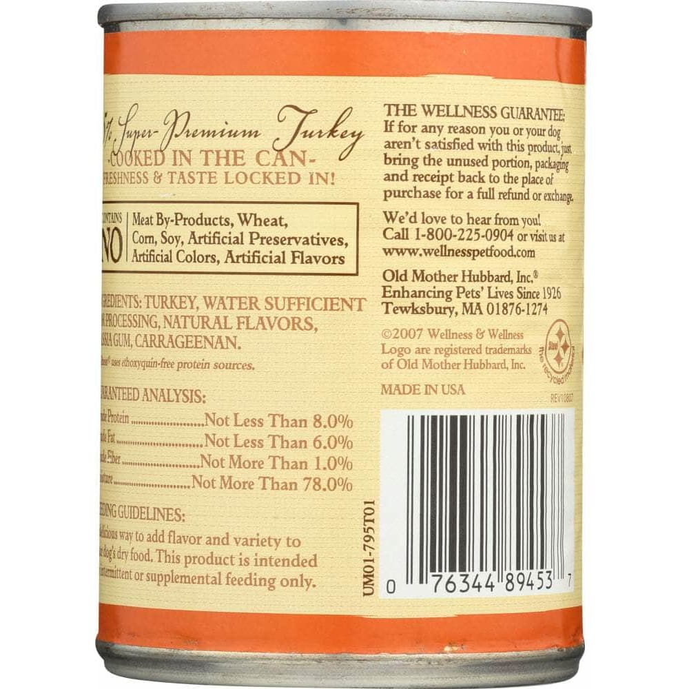 Wellness Wellness Dog Food 95% Turkey, 13.2 oz