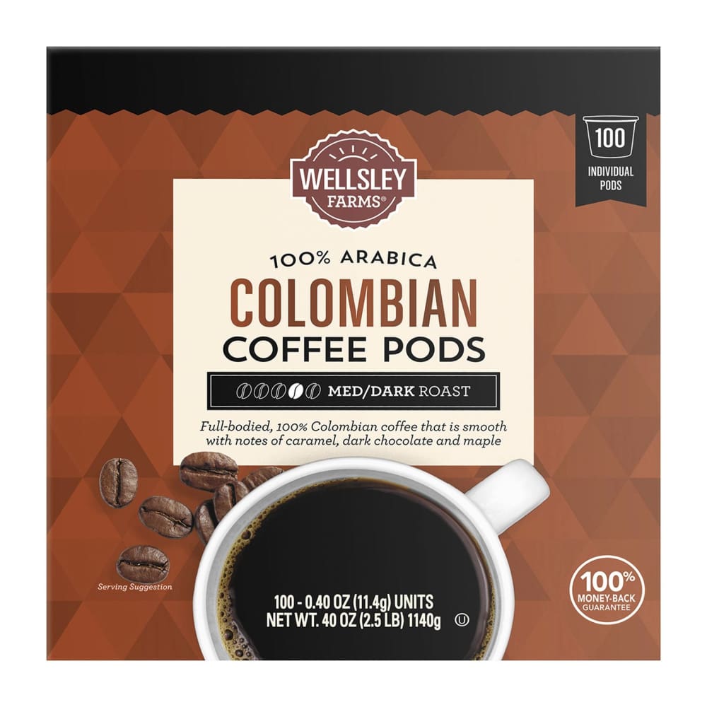 Wellsley Farms 100% Colombian Coffee Pods 100 ct. - Wellsley