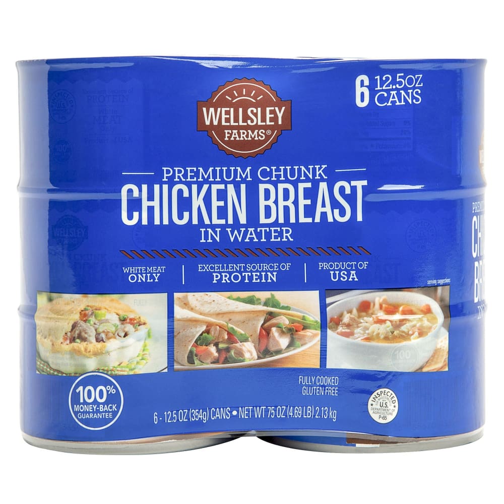 Wellsley Farms Premium Chunk Chicken Breast in Water 6 ct./12.5 oz. - Wellsley Farms