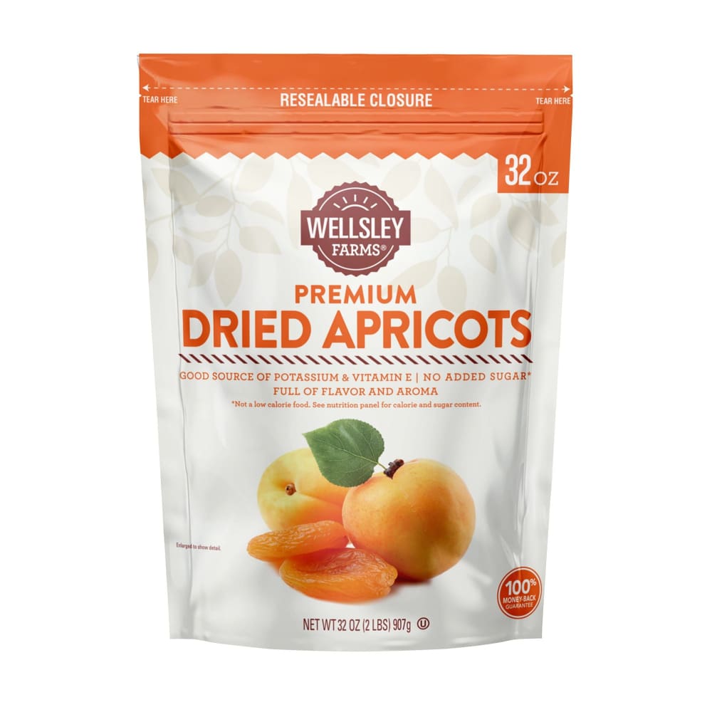 Wellsley Farms Premium Dried Apricots 32 oz. - Home/Grocery Household & Pet/Canned & Packaged Food/Snacks/Dried Fruit & Nuts/ - Wellsley