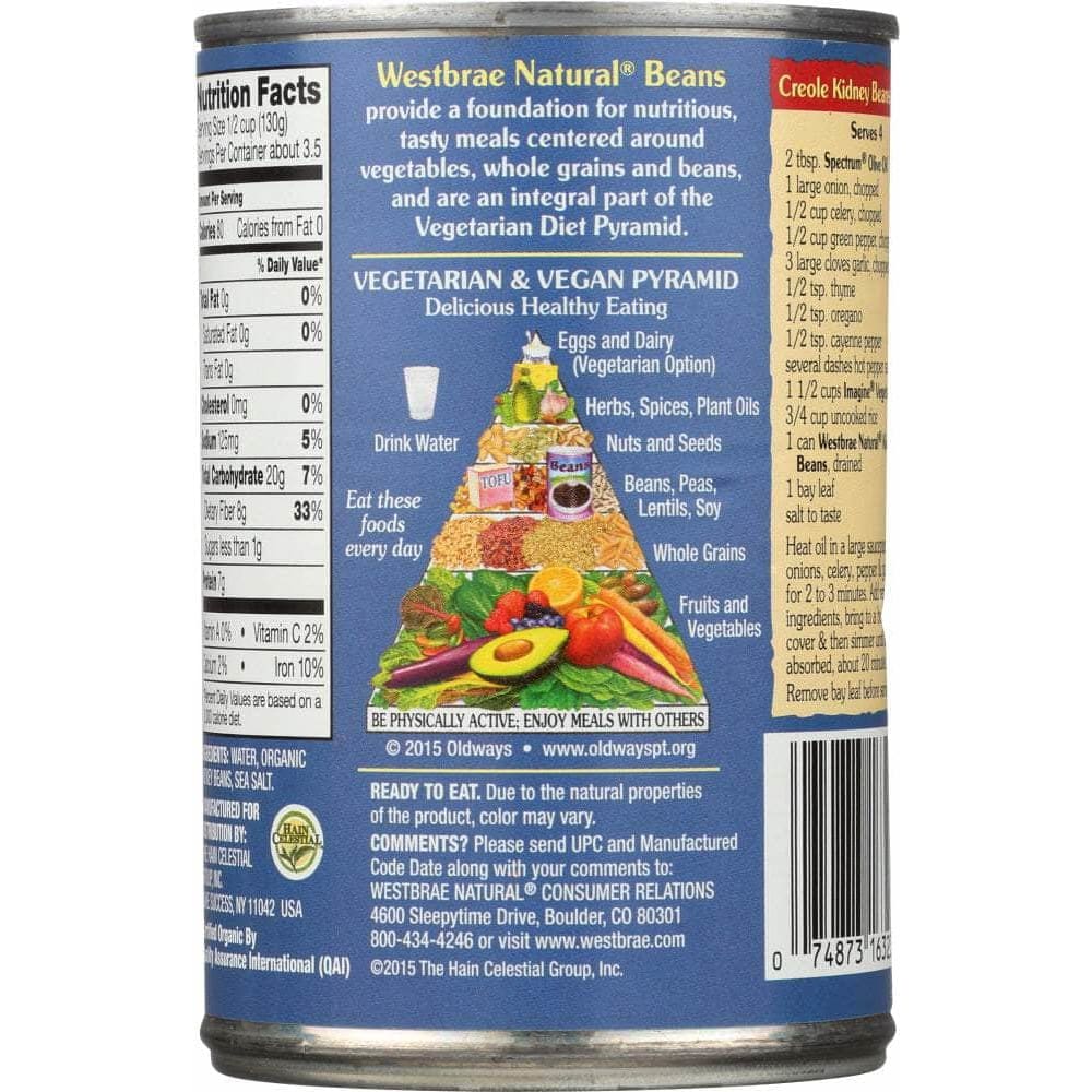 Westbrae Westbrae Natural Vegetarian Organic Kidney Beans, 15 oz