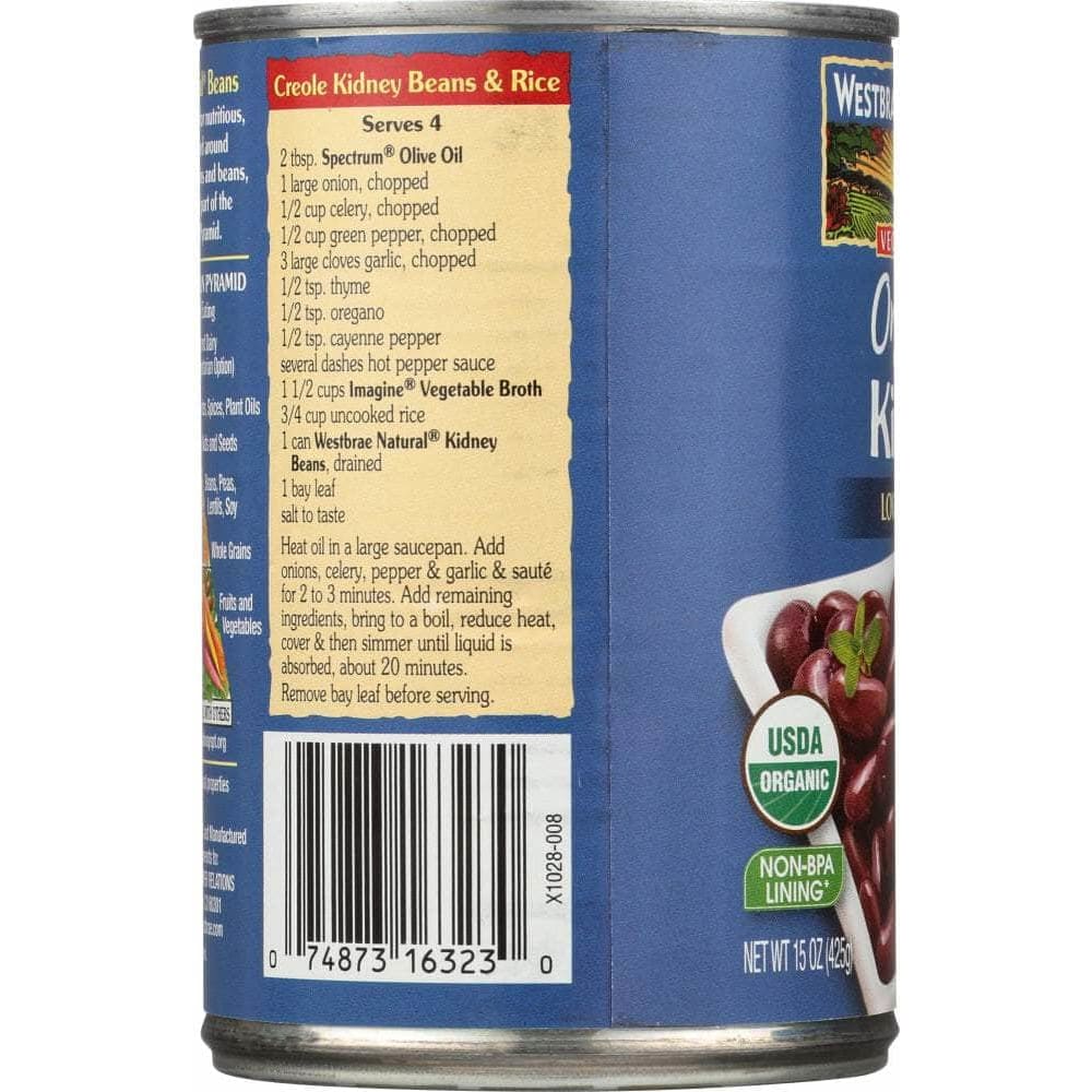 Westbrae Westbrae Natural Vegetarian Organic Kidney Beans, 15 oz