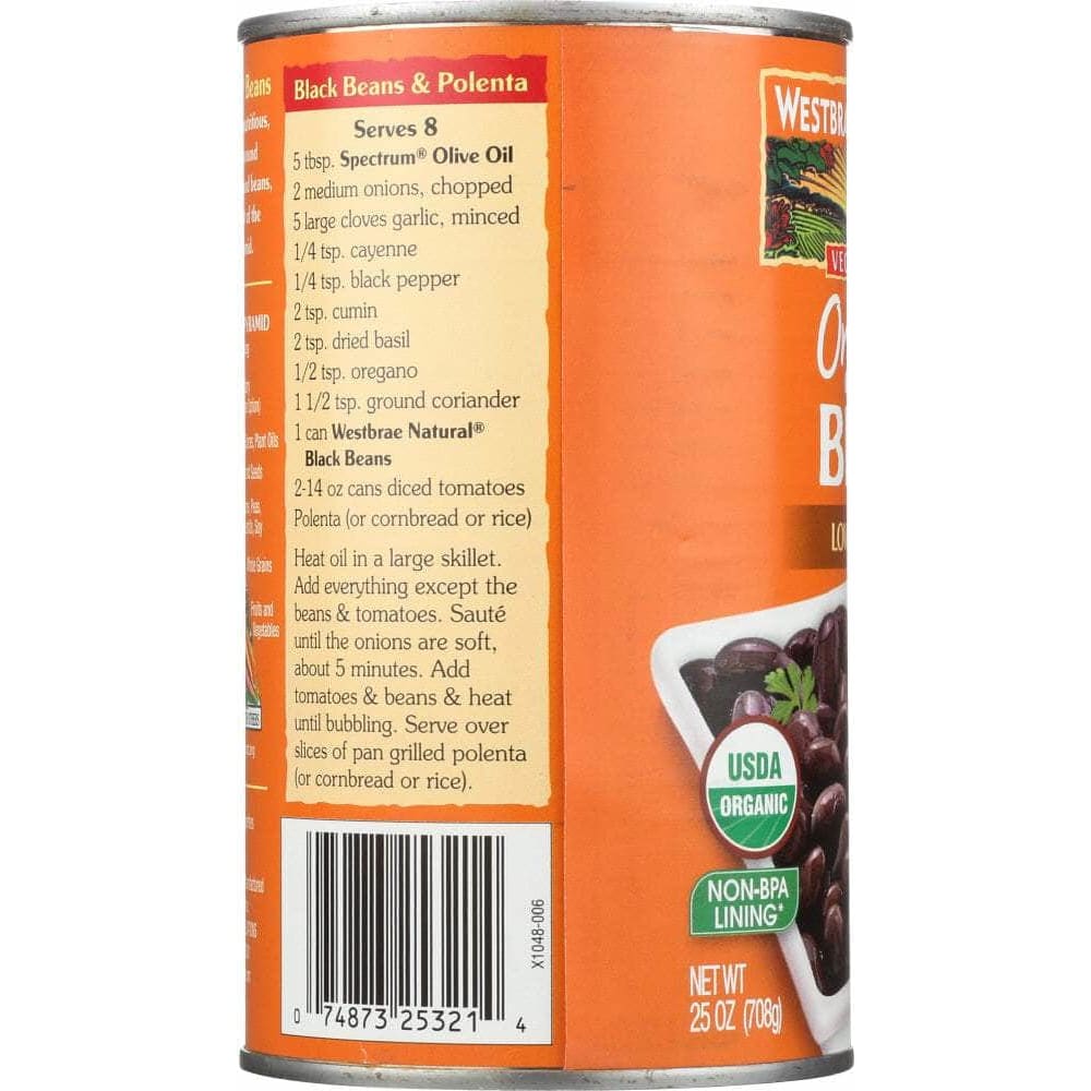 Westbrae Westbrae Organic Black Beans, 25 oz