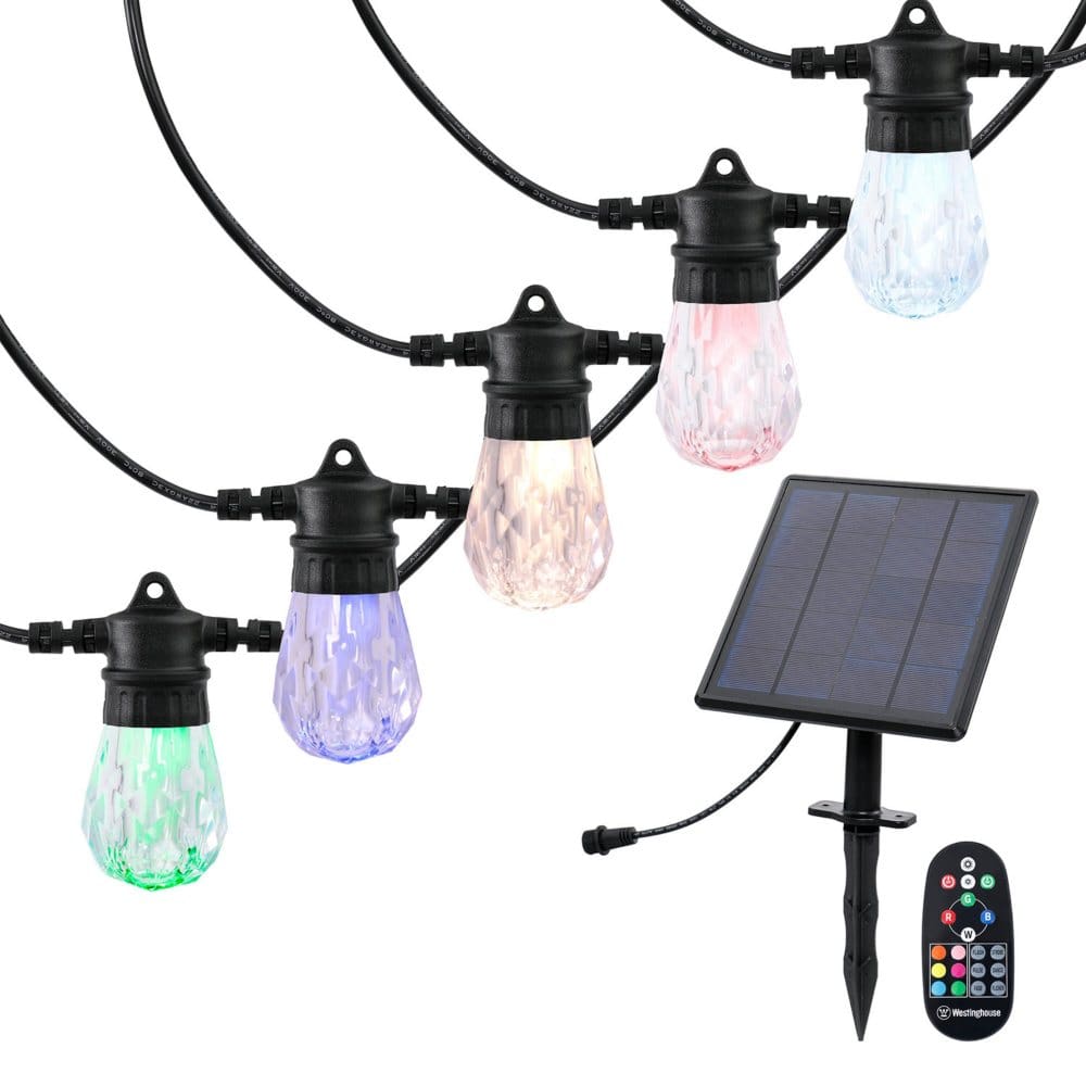 Westinghouse 36’ Color Changing Solar Powered LED String Light Set with Remote - Outdoor Lighting - Westinghouse