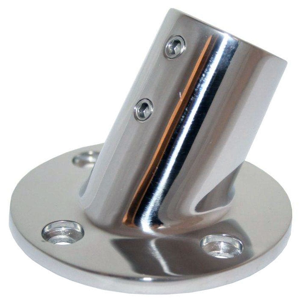 Whitecap ⅞ O.D. 60° Round Base SS Rail Fitting - Marine Hardware | Rail Fittings - Whitecap