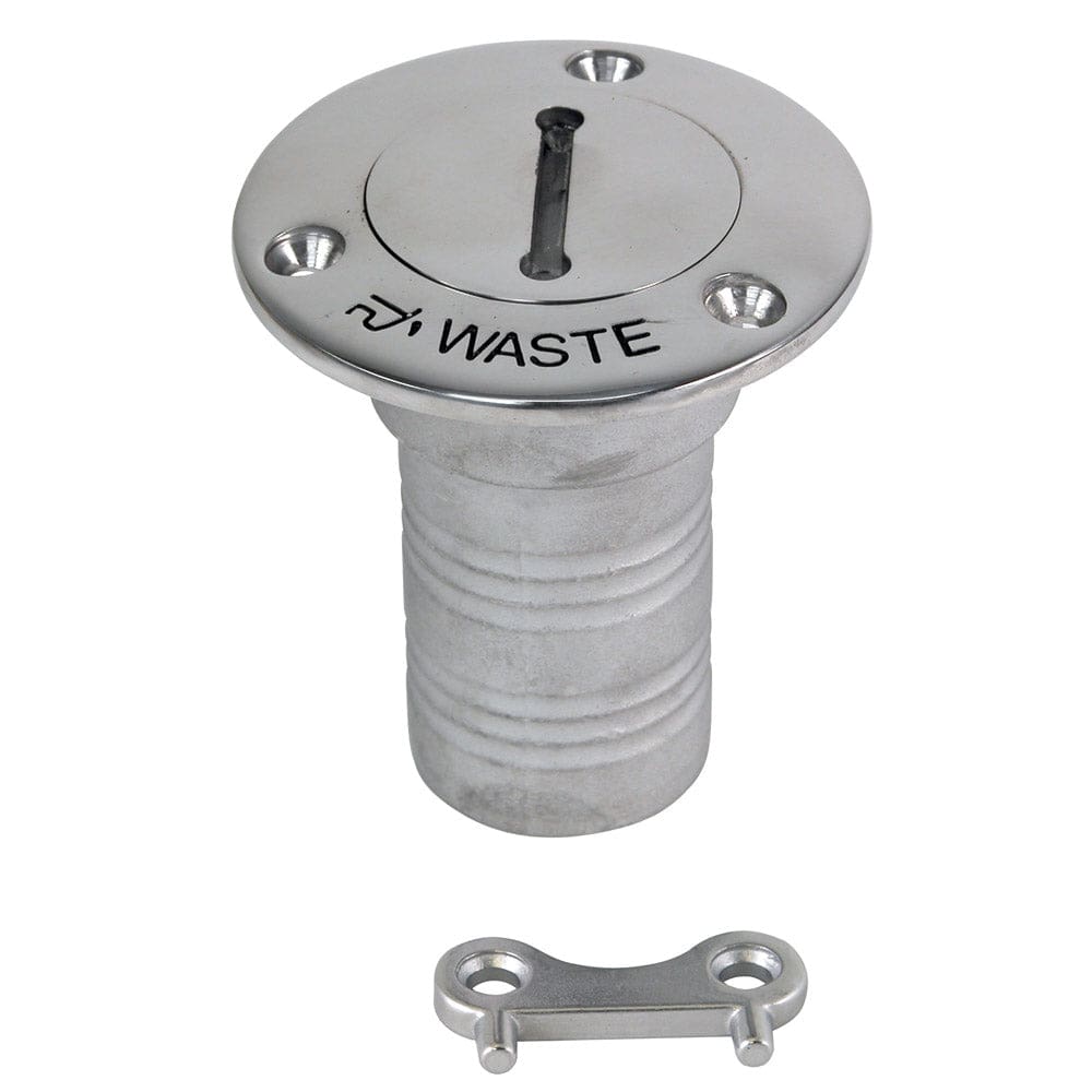 Whitecap Hose Deck Fill - 1-1/ 2 Hose Waste - Marine Hardware | Deck Fills - Whitecap