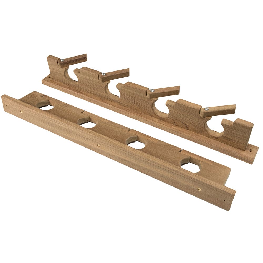 Whitecap Teak Lock-In Four-Rod Storage Rack - Marine Hardware | Teak - Whitecap