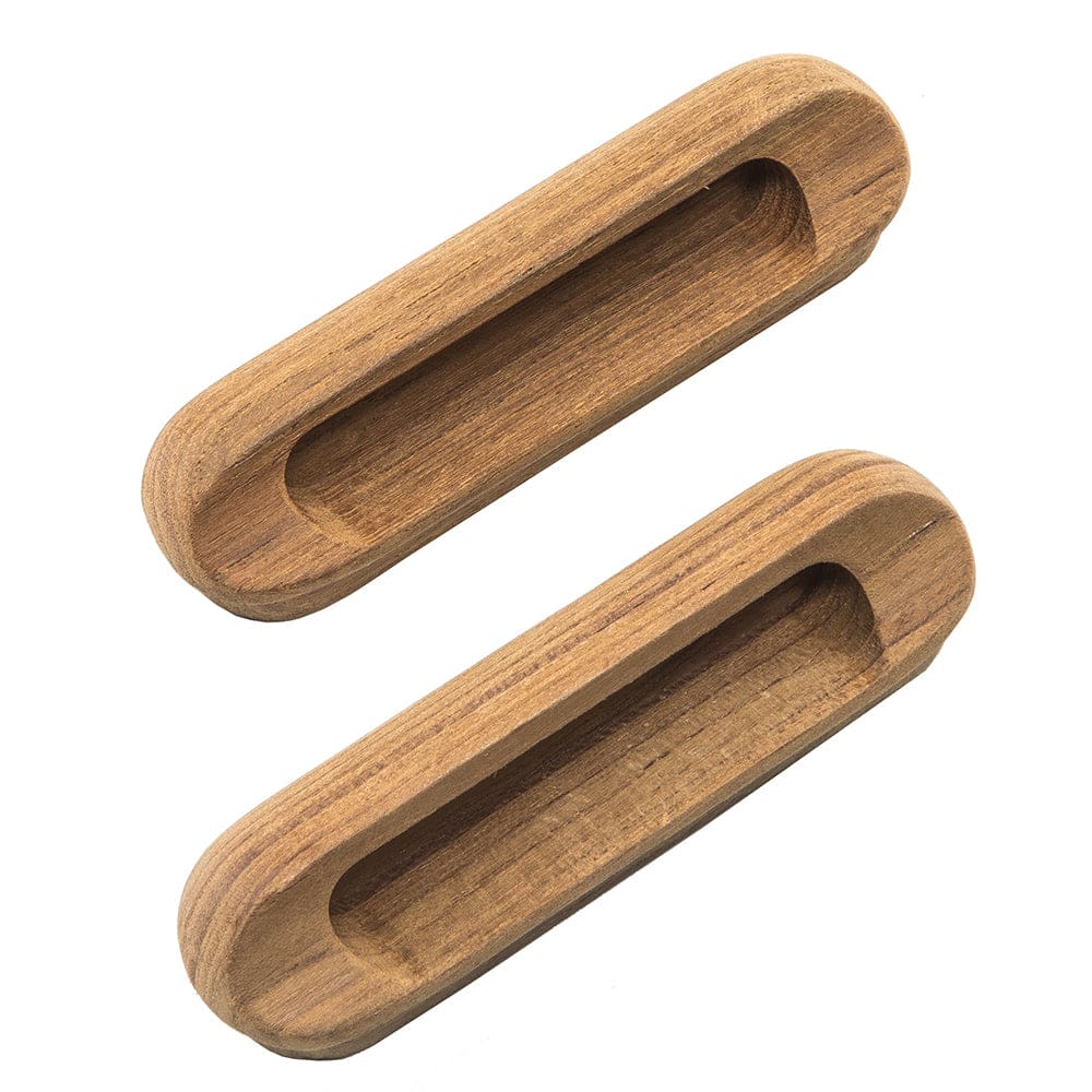 Whitecap Teak Oblong Drawer Pull - 4-1/ 16L - 2 Pack (Pack of 4) - Marine Hardware | Teak - Whitecap