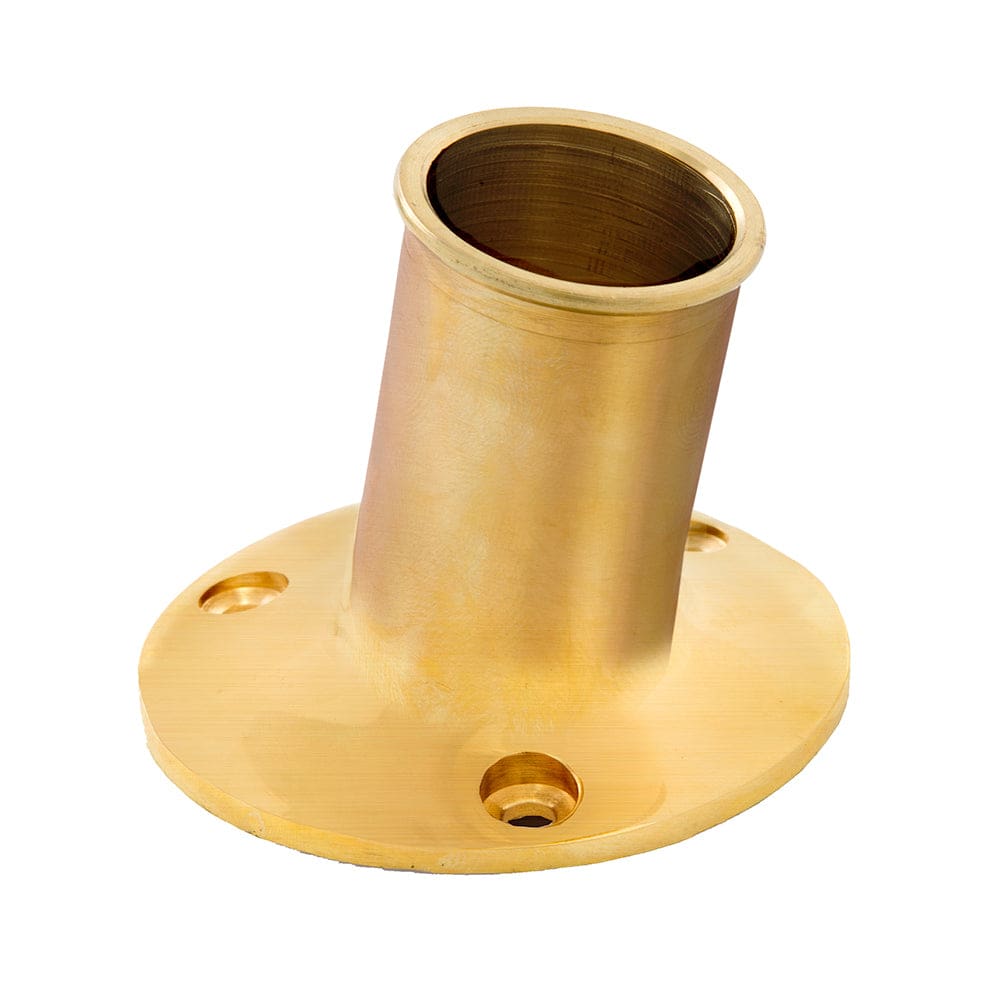 Whitecap Top-Mounted Flag Pole Socket Polished Brass - 1 ID - Boat Outfitting | Accessories - Whitecap