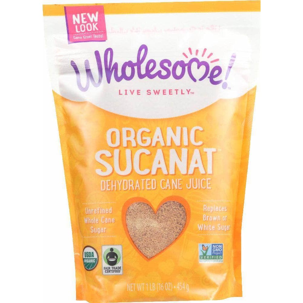 Wholesome Sucanat Organic Whole Cane Sugar, 16 Oz (Case Of 4) | ShelHealth