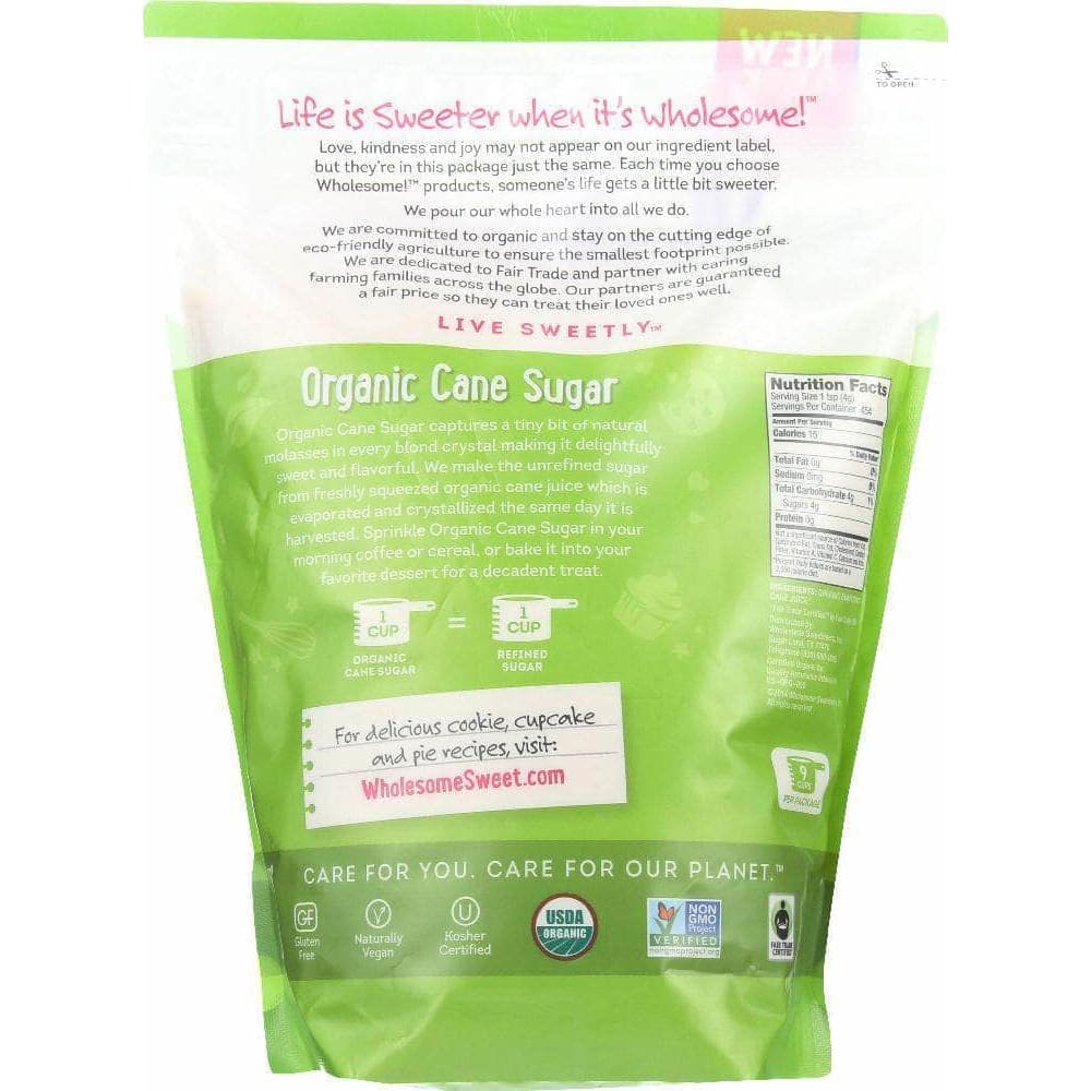 Wholesome Wholesome Sweeteners Organic Cane Sugar, 64 Oz