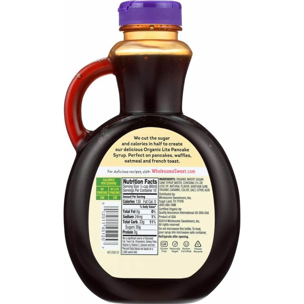 Wholesome Wholesome Sweeteners Organic Pancake Syrup Lite, 20 Oz