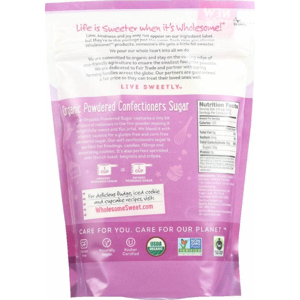 Wholesome Wholesome Sweeteners Organic Powdered Sugar, 16 oz