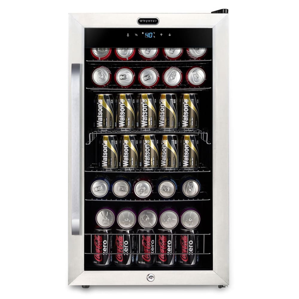 Whynter Freestanding 121-Can Beverage Refrigerator - Stainless Steel - Whynter