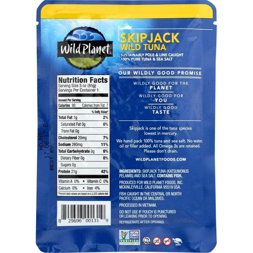 Wild Planet Wild Planet Skipjack Wild Tuna Pouch, 3 oz