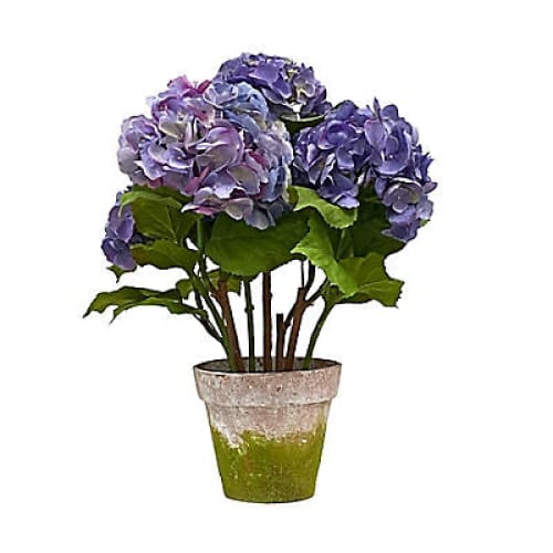 Winward Potted Hydrangea Decorative Artificial Plant - Purple/Green 4 ct. - Home/Home/Home Decor/Decorative Items/ - Winward