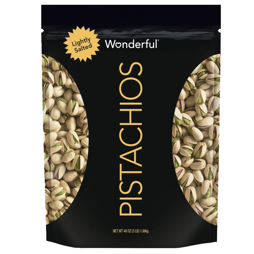 Wonderful Pistachios Roasted and Lightly Salted In-Shell Pistachios in Resealable Pouch 48 oz. - Wonderful Pistachios