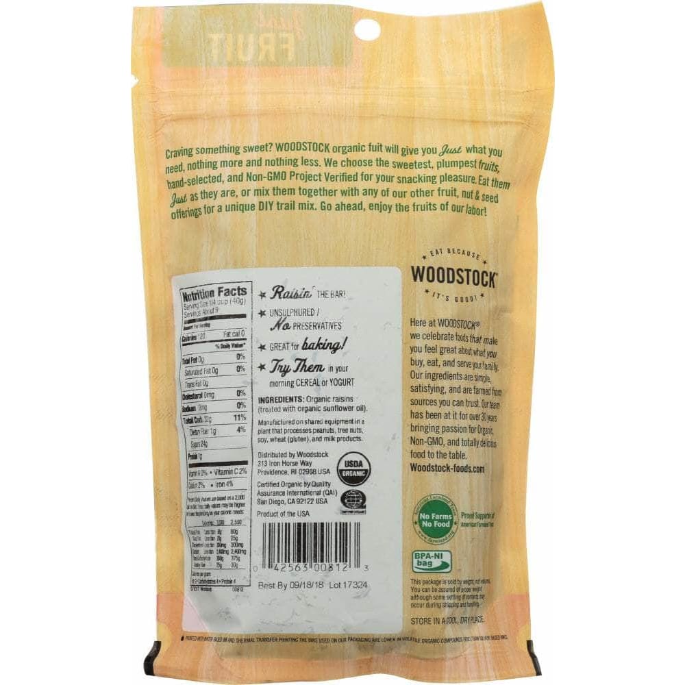 Woodstock Woodstock Raisins Thompson Organic, 13 oz