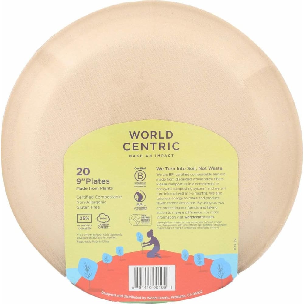 WORLD CENTRIC World Centric Plate Fiber 9In, 20 Pc