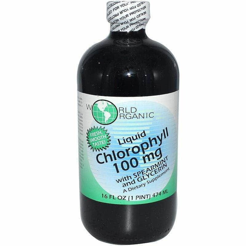 World Organic World Organic Liquid Chlorophyll 100mg with Spearmint and Glycerin, 16 oz