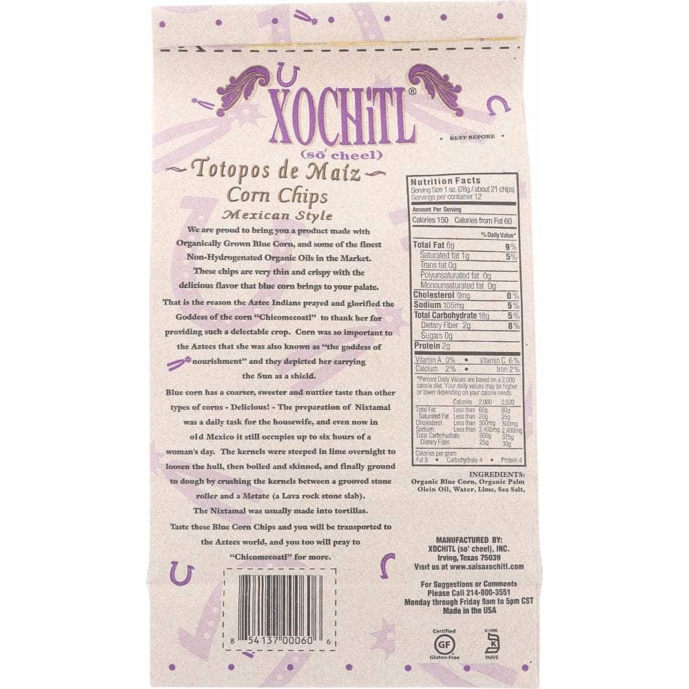 Food For Life Xochitl Mexican Style Blue Corn Chips, 12 oz