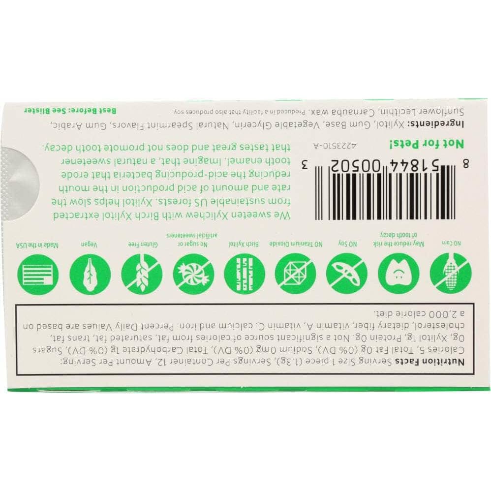 Xylichew Xylichew Sugar Free Chewing Gum Spearmint, 12 pc